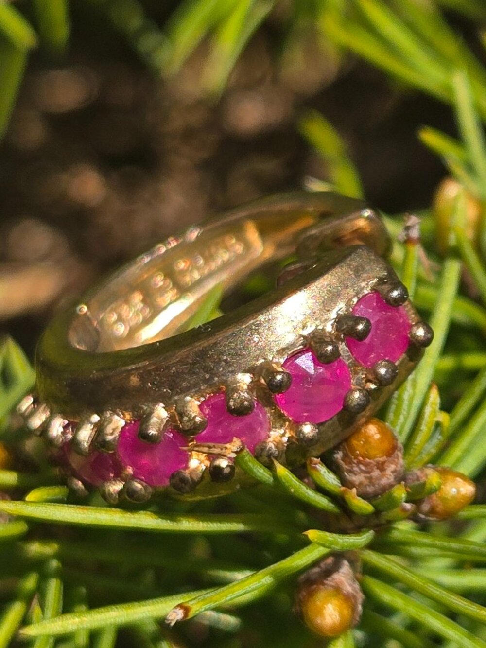 Gold ruby encrusted earrings